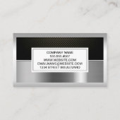 Koolstofvezel | Zilver Aluminium Metallic Visitekaartje (Achterkant)