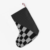 Koolstofvezel zoals racevoetafdruk kleine kerstsok (Achterkant (Hangend))