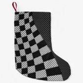 Koolstofvezel zoals racevoetafdruk kleine kerstsok (Voorkant)