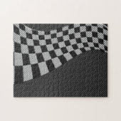 Koolstofvezel zoals racevoetafdruk legpuzzel (Horizontaal)