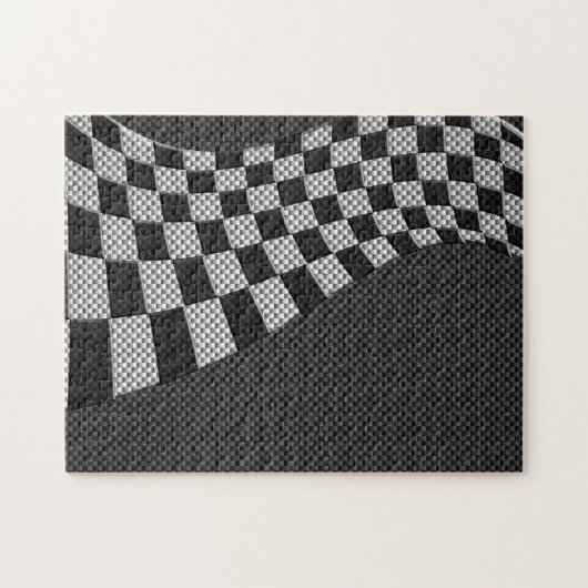 Koolstofvezel zoals racevoetafdruk legpuzzel (Horizontaal)