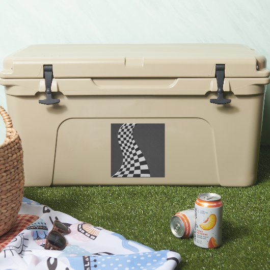 Koolstofvezel zoals racevoetafdruk sticker (Koeler)