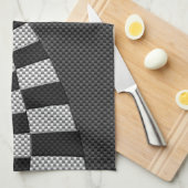 Koolstofvezel zoals racevoetafdruk theedoek (Quarter Fold)