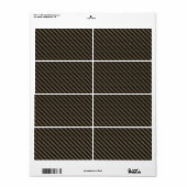 Koolstofvezelpatroon (faux) etiket (Full Sheet)