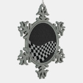 Koolstofvezelstijl Gecontroleerde ractgolven Tin Sneeuwvlok Ornament (Links)