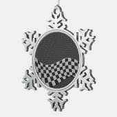 Koolstofvezelstijl Gecontroleerde ractgolven Tin Sneeuwvlok Ornament (Rechts)