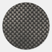 Koolstofvezeltextuur Ronde Sticker (Voorkant)