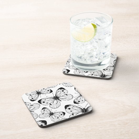 Koolstofvlinderpatroon Bier Onderzetter (Rechterzijde)