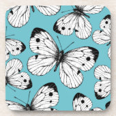 Koolstofvlinderpatroon Bier Onderzetter (Voorkant)