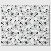 Koolstofvlinderpatroon Cadeaupapier (Vlak)