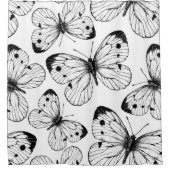 Koolstofvlinderpatroon Douchegordijn (Voorkant)