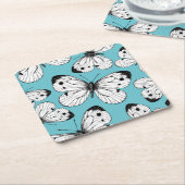 Koolstofvlinderpatroon Kartonnen Onderzetters (Schuin)