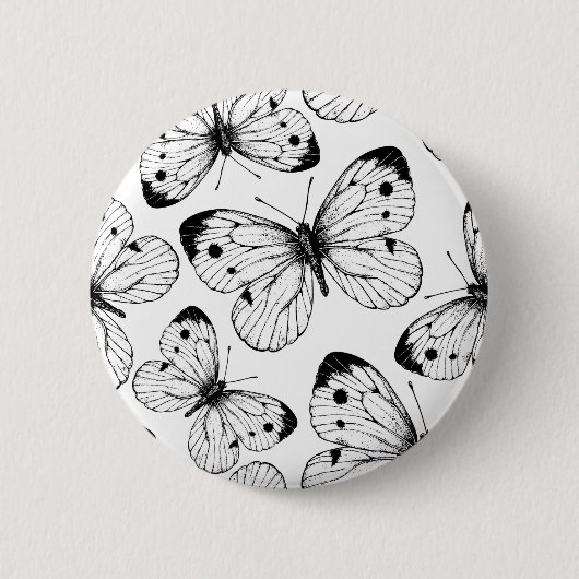 Koolstofvlinderpatroon Ronde Button 5,7 Cm (Voorkant)