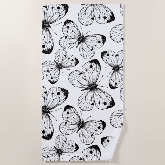 Koolstofvlinderpatroon Strandlaken (Voorkant)