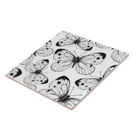 Koolstofvlinderpatroon Tegeltje (Zijkant)