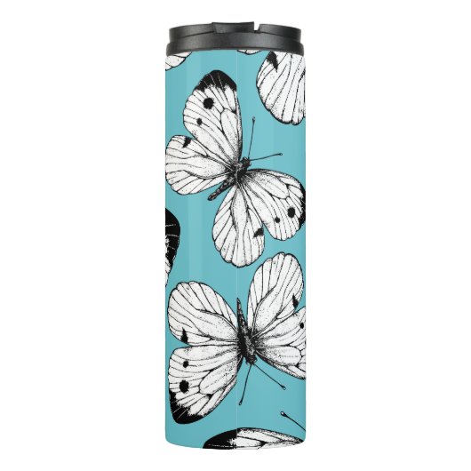 Koolstofvlinderpatroon Thermosbeker (Achterkant)
