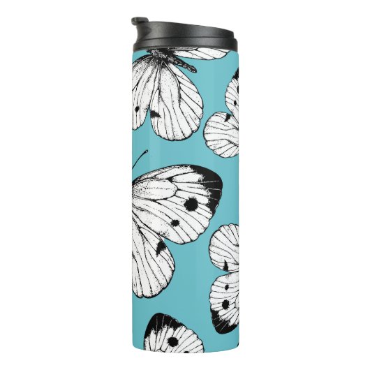 Koolstofvlinderpatroon Thermosbeker (Geroteerd rechts)