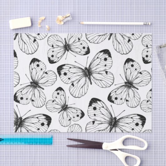 Koolstofvlinderpatroon Tissuepapier (Craft)