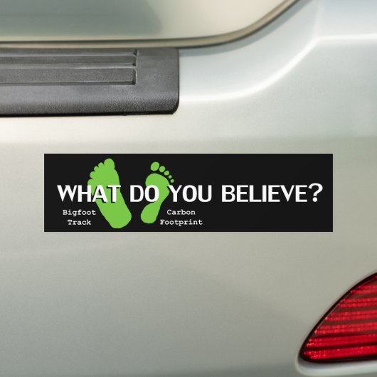 Koolstofvoetafdruk en voetspoor bumpersticker (Op auto)