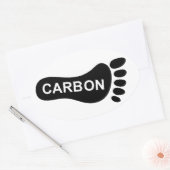 Koolstofvoetafdruk Ovale Sticker (Envelop)