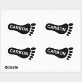 Koolstofvoetafdruk Ovale Sticker (Vel)