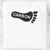Koolstofvoetafdruk Ovale Sticker (Tas)