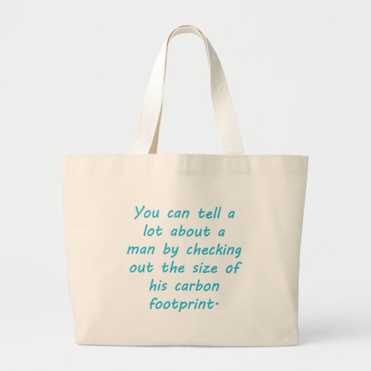 Koolstofvoetafdruk Turquoise Grote Tote Bag (Voorkant)