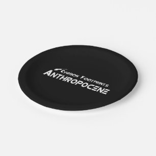 Koolstofvoetafdrukken - Antropoceen Papieren Bordje