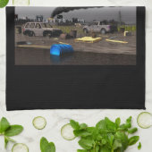 Koolstofvoetafdrukken - Antropoceen Theedoek (Gevouwen)