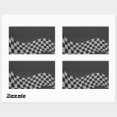 Koolstofvormer racegolfdecor rechthoekige sticker (Vel)