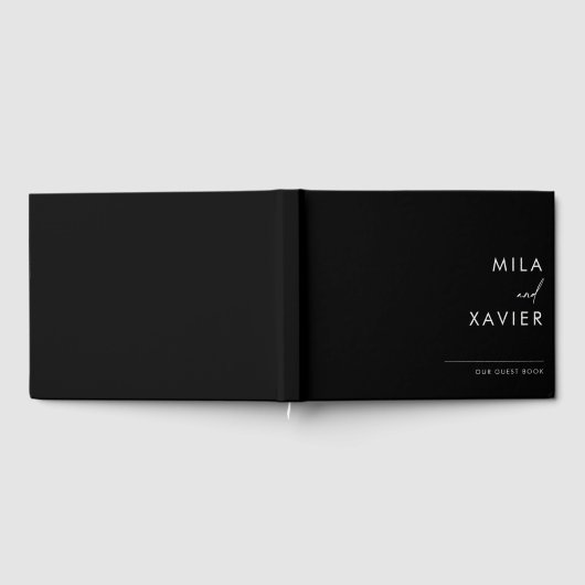 Koolstofzwart | Modern Minimal Wedding Guestbook Gastenboek (Volledig)