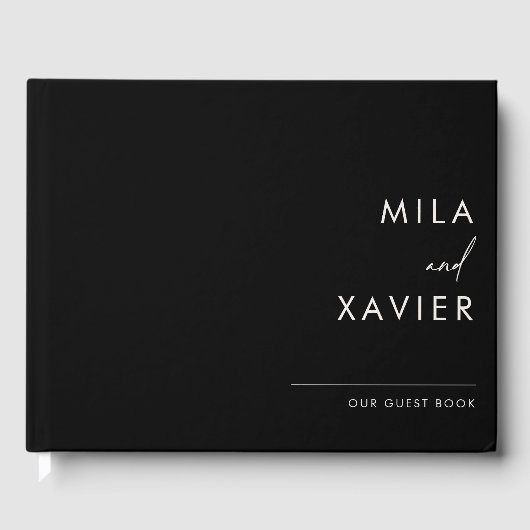 Koolstofzwart | Modern Minimal Wedding Guestbook Gastenboek (Voorkant)