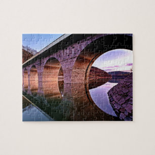 Koolstone Arch Bridge reflecteert Sunset Puzzle Legpuzzel