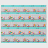 Koolstoofpapier met atoompalmen Stewardess-overvul Cadeaupapier (Vlak)