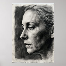 Kooltekening Poster | Expressieve Vrouwelijke Teke