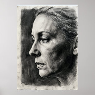 Kooltekening Poster Expressieve Vrouwelijke Teke