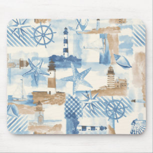 Koolthema nautische oceaanankerstuurwiel zie muismat