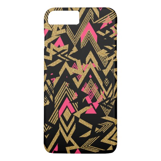 Kooltrendy faux goud glitter geometrisch patroon Case-Mate iPhone case (Achterkant)
