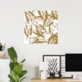 Kooltrendy faux gouden glitterpenseelstreken poster (Thuiskantoor)