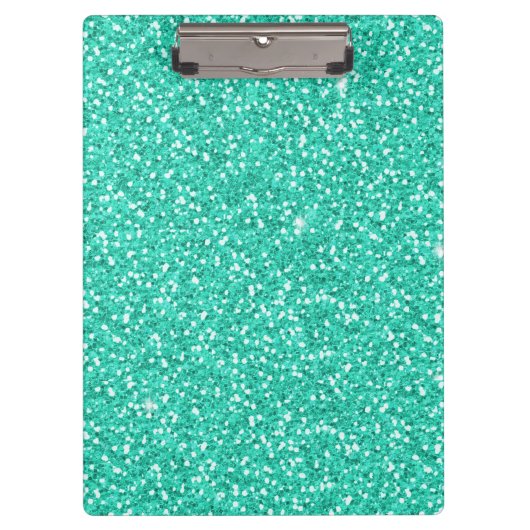 Kooltrendy trilling neonblauw faux glitter klembord (Voorkant)