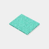 Kooltrendy trilling neonblauw faux glitter post-it® notes (Schuin)