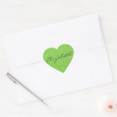 Kooltrendy trilling neongroene faux glitter hart sticker (Envelop)