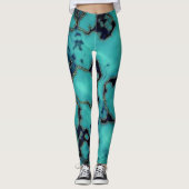 Kooltrendy turquoise marmer stone design leggings (Voorkant)