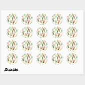 Kooltrendy waterverf neonsplatters veren ronde sticker (Vel)