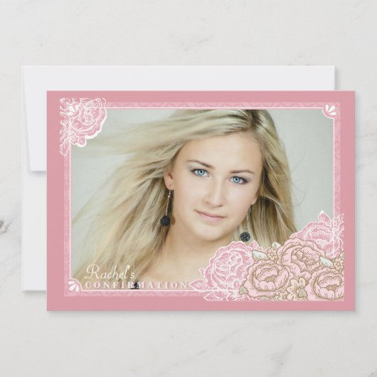 kooluitnodiging voor Roos-fotobevestiging Kaart (Voorkant)