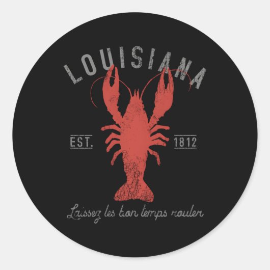 Koolvis Boil Louisiana Laissez Les Bon Temps Roul Ronde Sticker (Voorkant)