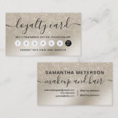 Koolvis glitter ivoor ombre goud klantenkaartje (Voorkant / Achterkant)