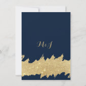 Koolvis goudglitter brushstrokes bruiloft kaart (Achterkant)