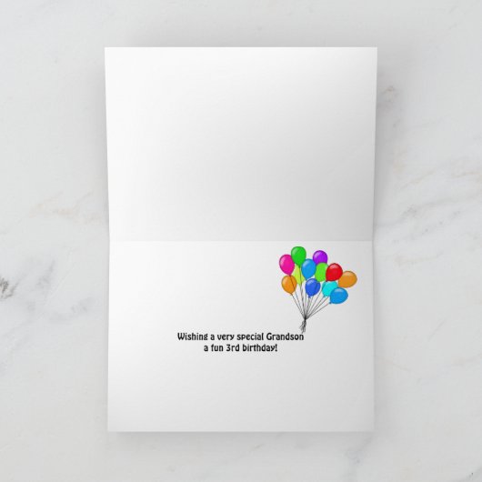 Koolvis in zeewier voor de derde verjaardag kaart (Binnen)