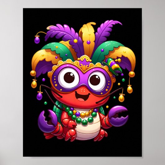 Koolvis Mardi Gras kostuum Masquerade Mannen WO Poster (Voorkant)